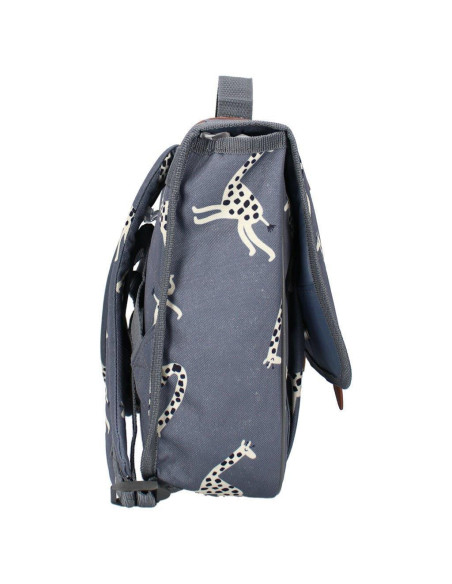 Cartable enfant girafes - bleu jean