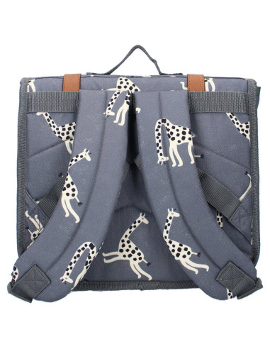 Cartable enfant girafes - bleu jean