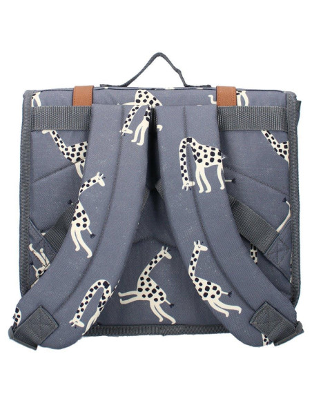 Cartable enfant girafes - bleu jean