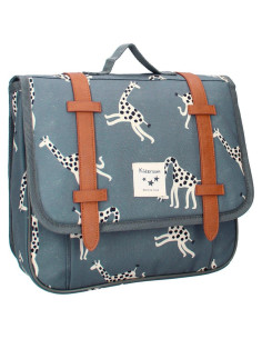 Cartable enfant girafes - bleu jean 2
