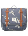 Cartable enfant girafes - bleu jean