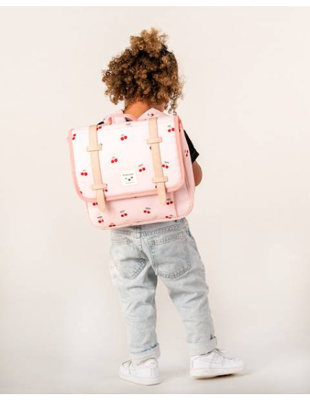 Cartable enfant cerises - rose