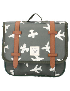Cartable enfant avions - vert kaki