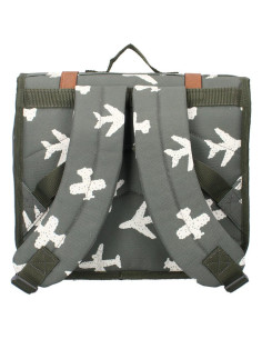 Cartable enfant avions - vert kaki 2