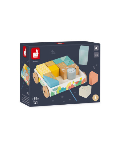 Chariot de cubes a promener - pure - janod