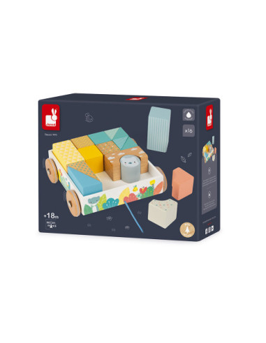 Chariot de cubes a promener - pure - janod