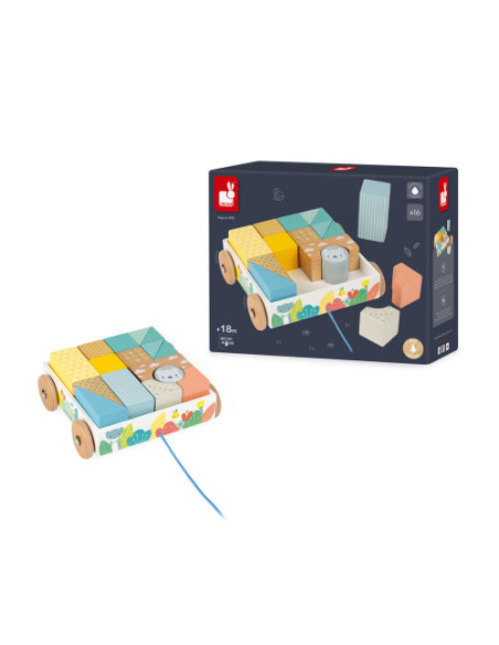 Chariot de cubes a promener - pure - janod