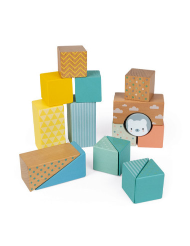 Chariot de cubes a promener - pure - janod