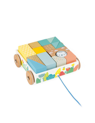 Chariot de cubes a promener - pure - janod