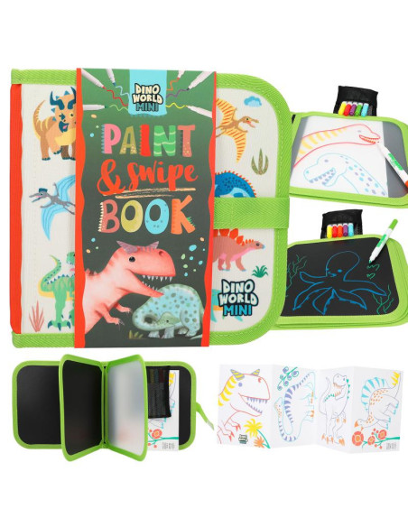 Dino World Livre de coloriages magiques Paint & Swipe