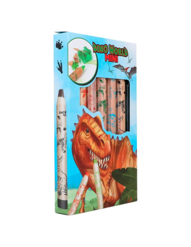 Dino World Mini Dino Crayons de couleur & Taille-crayons