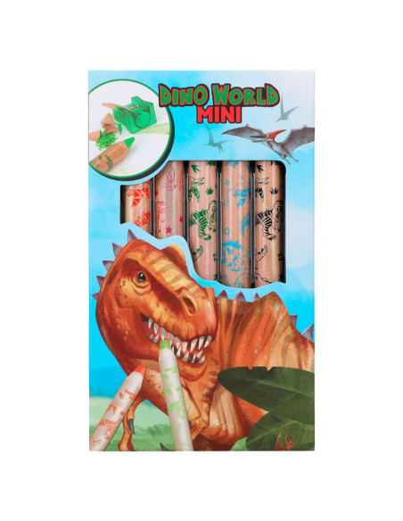 Dino World Mini Dino Crayons de couleur & Taille-crayons