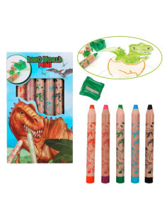 Dino World Mini Dino Crayons de couleur & Taille-crayons