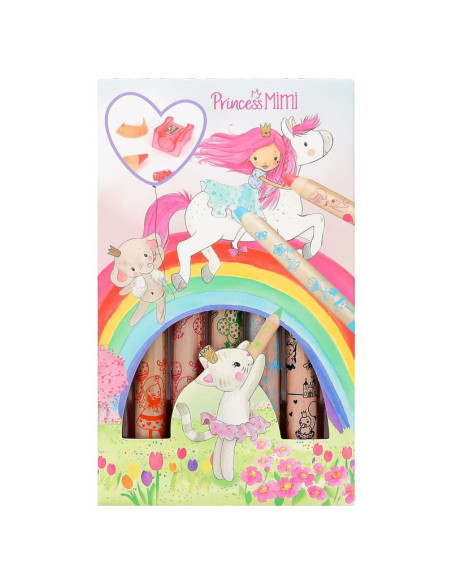 Princess Mimi Crayons de couleur avec taille-crayon