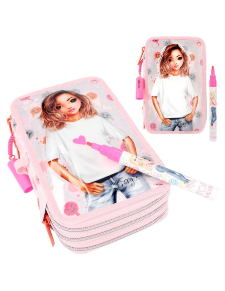 Topmodel trousse 3 compartiments avec stylo happy together