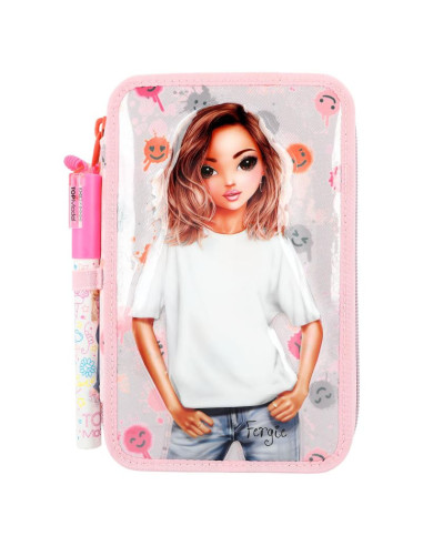 Topmodel trousse 3 compartiments avec stylo happy together