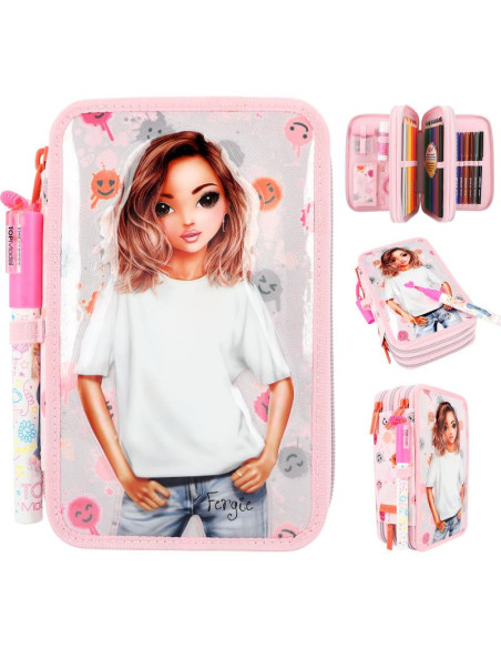 Topmodel trousse 3 compartiments avec stylo happy together