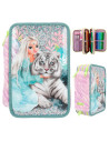 Topmodel trousse 3 compartiments fantasy tiger