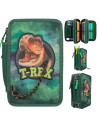 Dino world, trousse à crayons 3 compartiments t-rex