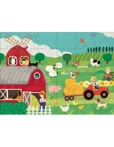 Livre + puzzle la ferme 