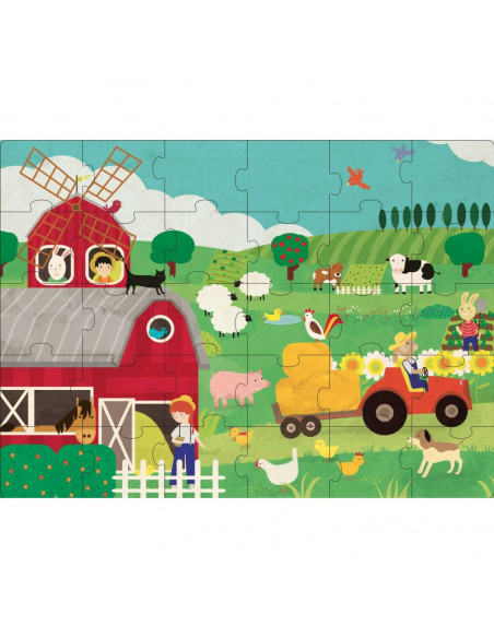 Livre + puzzle la ferme 