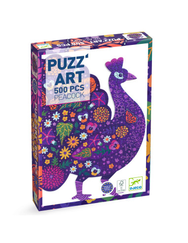 Puzz'art - peacock - 500 pcs - djeco