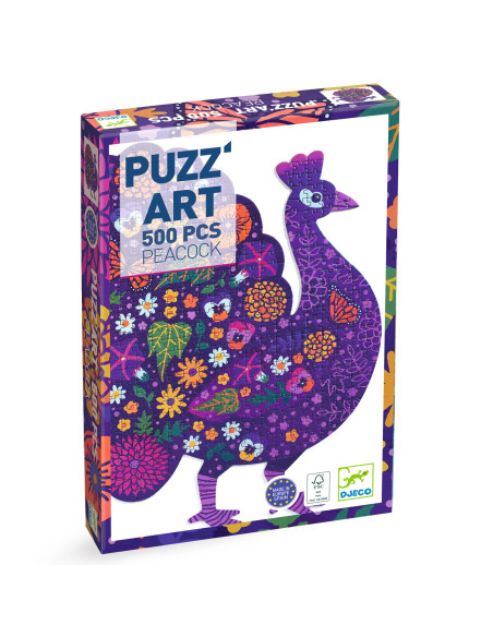 Puzz'art - peacock - 500 pcs - djeco