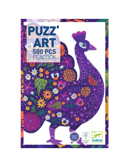 Puzz'art - peacock - 500 pcs - djeco