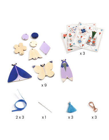 Bijoux de sac diy - butterflies - djeco