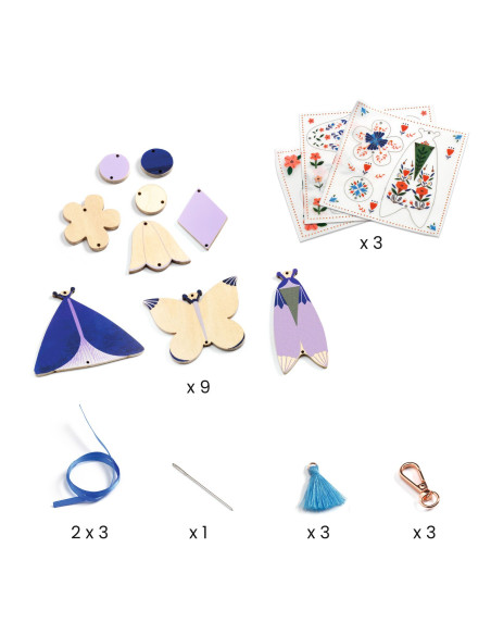 Bijoux de sac diy - butterflies - djeco
