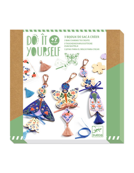 Bijoux de sac diy - butterflies - djeco