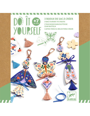 Bijoux de sac diy - butterflies - djeco