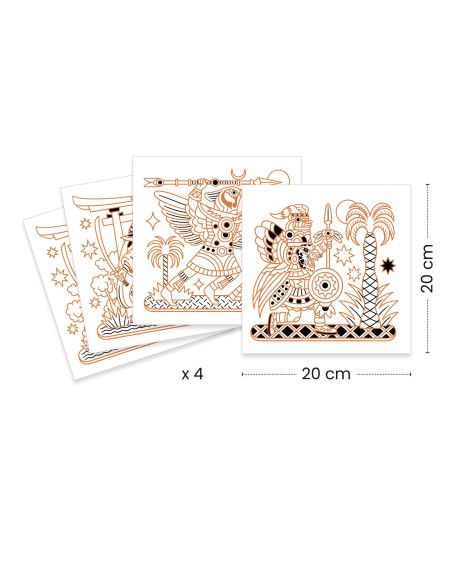 Coloriages brillants - animaux guerriers - djeco