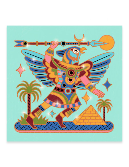 Coloriages brillants - animaux guerriers - djeco