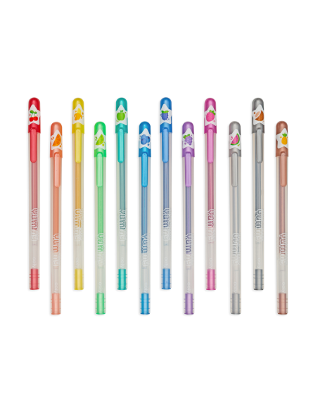 12 stylos gel pailletés et parfumés "yummy" - ooly