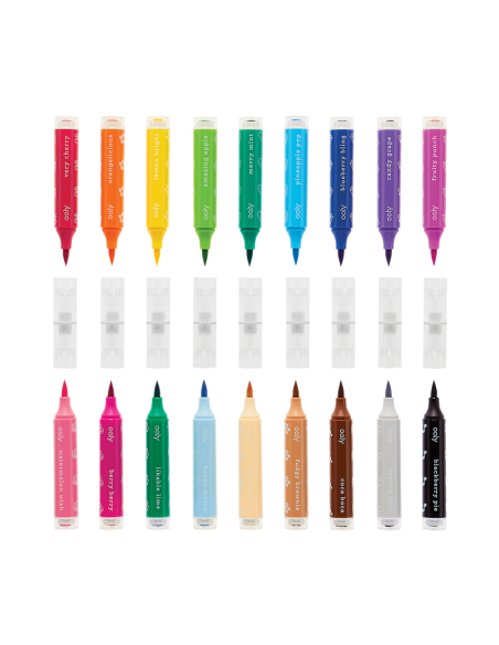 18 marqueurs tampons a double embout stampables - ooly