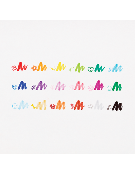 18 marqueurs tampons a double embout stampables - ooly