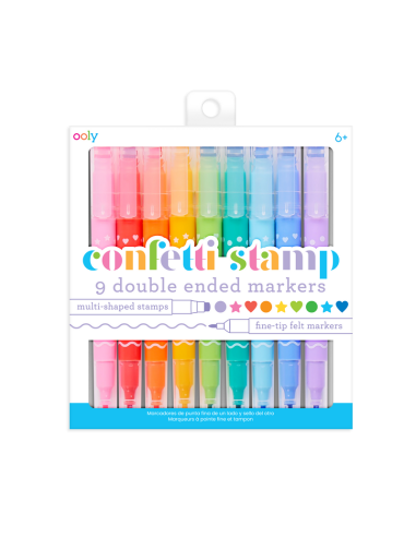 9 marqueurs double pointe confetti - ooly