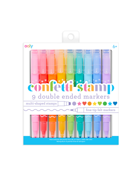 9 marqueurs double pointe confetti - ooly