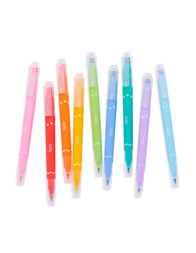 9 marqueurs double pointe confetti - ooly