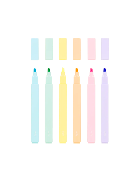 6 surligneurs color block highlighters - ooly