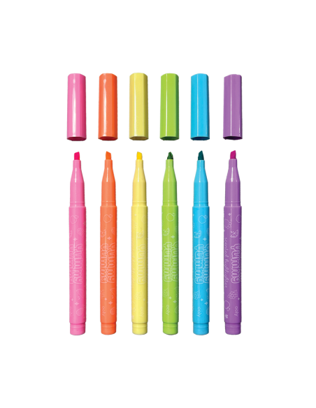 6 surligneurs parfumes yummy yummy - ooly