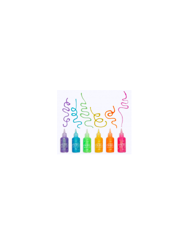 6 tubes de colles scintillantes arc en ciel - ooly