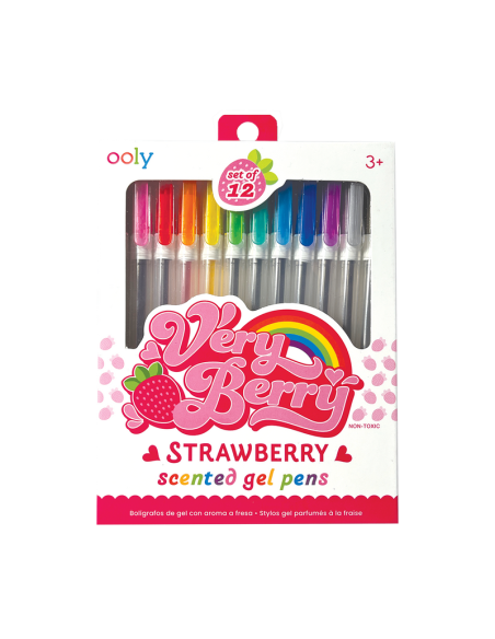 12 stylos gel parfumes a la fraise - ooly