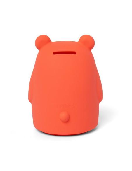 Little l - tirelire ours corail