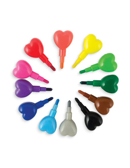 Crayons de cire empilables coeur - ooly