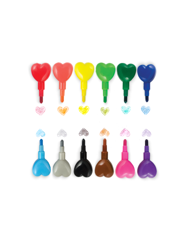 Crayons de cire empilables coeur - ooly