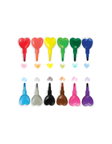 Crayons de cire empilables coeur - ooly