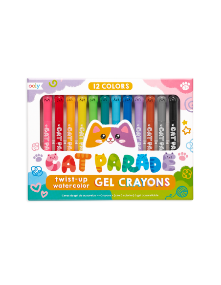 12 crayons gel chat - ooly