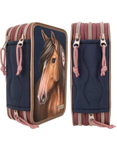 Miss melody trousse à 3 compartiments matelassée night horses